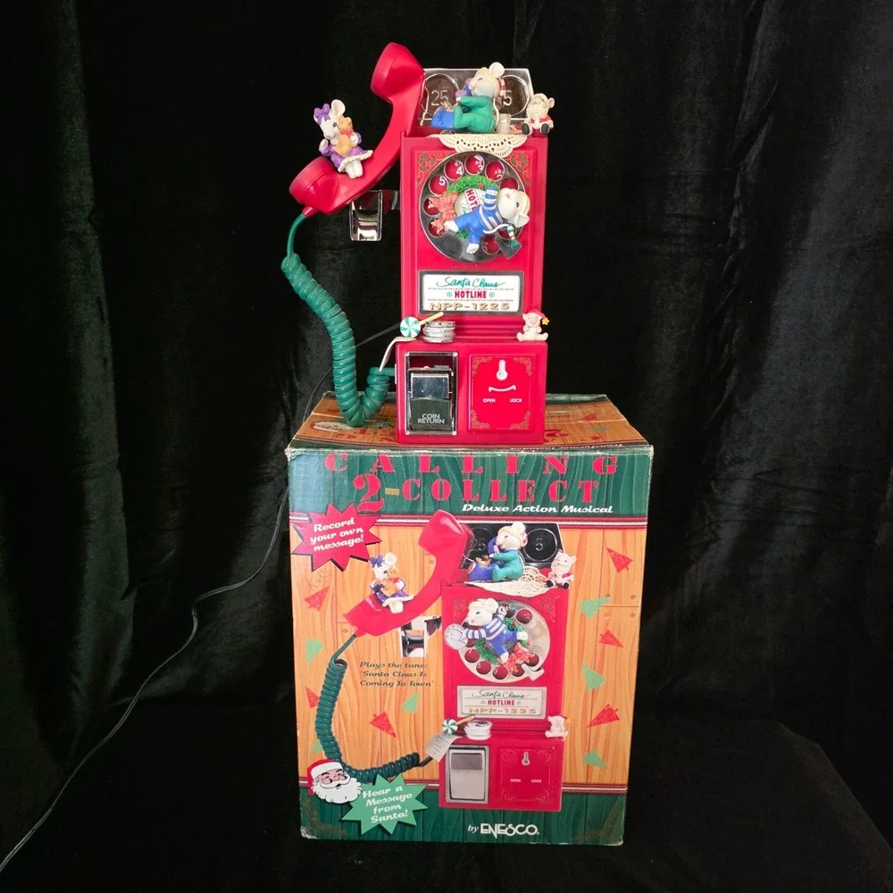 VTG Enesco Calling 2-Collect Deluxe Action Musical Santa Hotline Phone Boxed